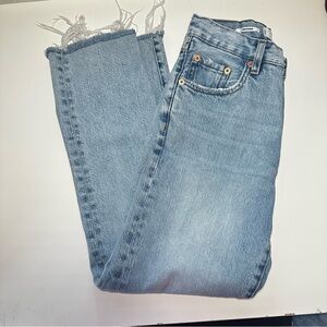 MNG Mango Havana High Rise Straight Leg Jeans Light Wash Size 4 US